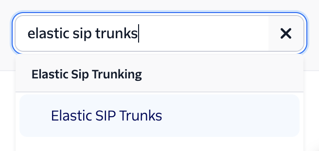 Elastic SIP Trunks in the Twilio console